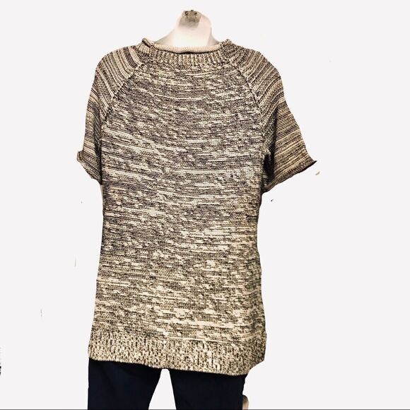 CAbi Style 973 Marled Short Sleeve Neutral Sweater Tunic Gray Medium - Picture 12 of 16